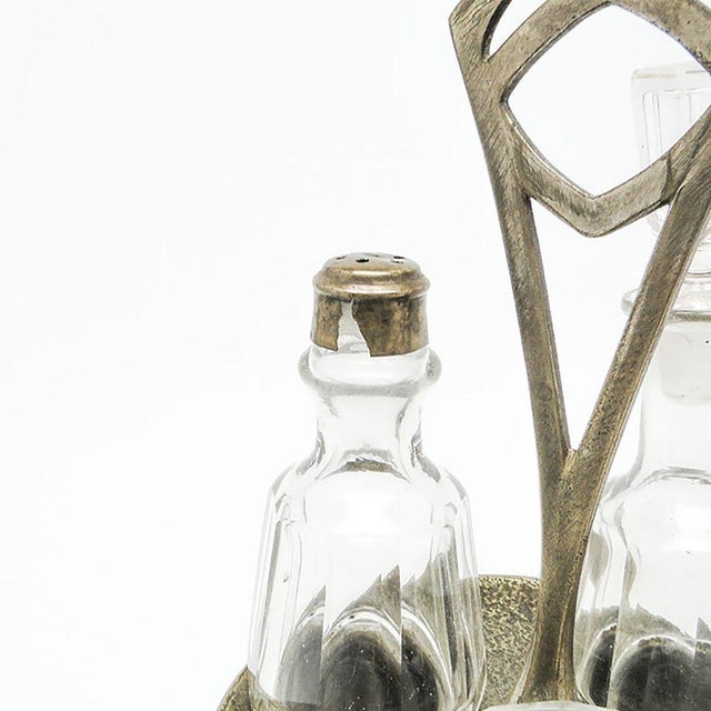 Metal Art Nouveau Spice Cabaret from Fabryka Wolska, Poland, 1900s For Sale - Image 7 of 17