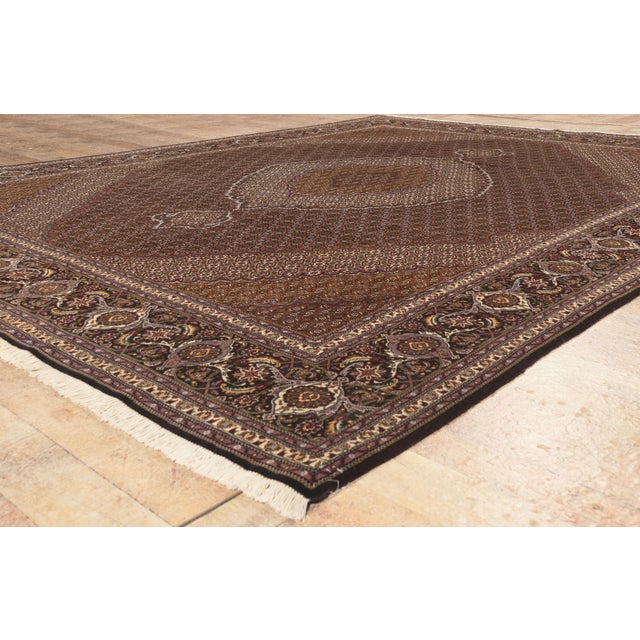 Black Vintage Persian Mahi Tabriz Rug, 09'10 X 12'10 For Sale - Image 8 of 10