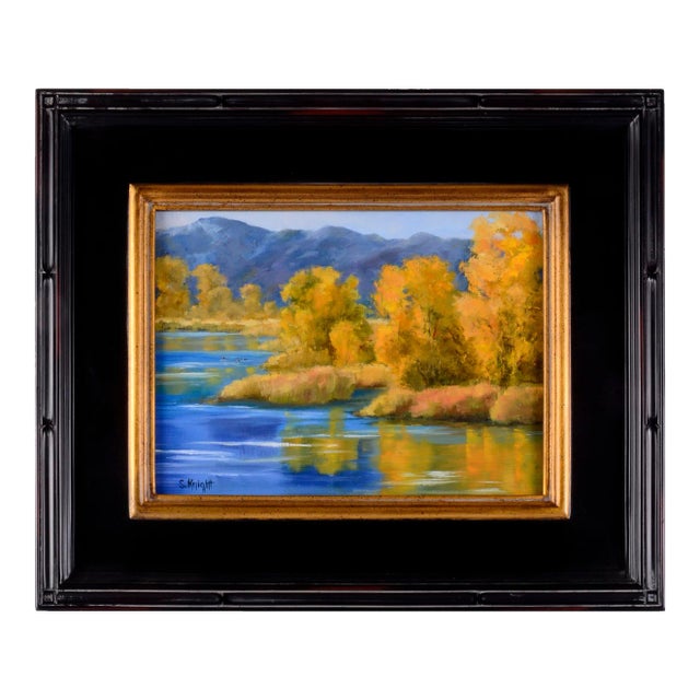"Mills Pond Owens Valley" Sheryl Knight Landscape Oil Painting, Framed For Sale