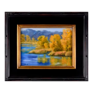 "Mills Pond Owens Valley" Sheryl Knight Landscape Oil Painting, Framed