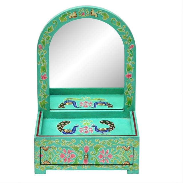 Hand Painted Mirror Jewelry Box For Sale