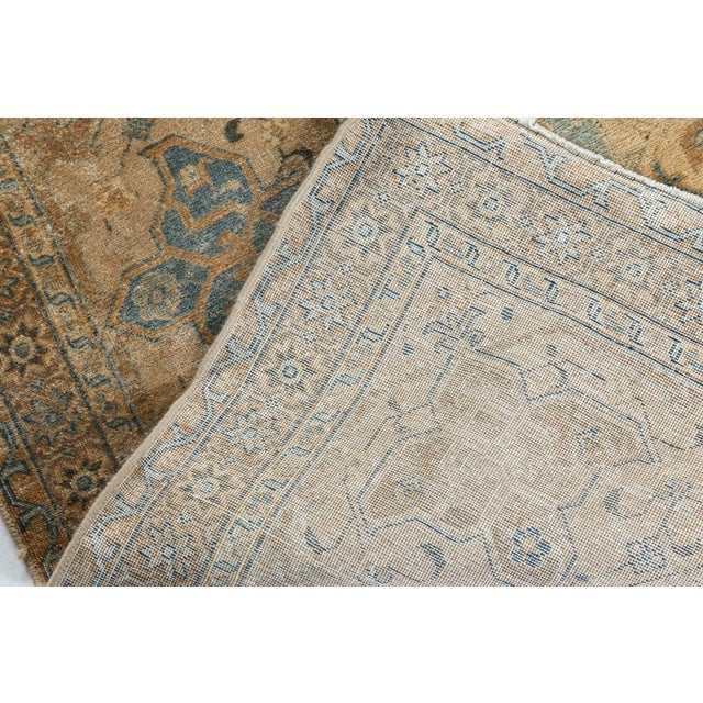 Persian Persian Tabriz Botanic Light Blue, Cream and Rust Handwoven Wool Rug For Sale - Image 3 of 7