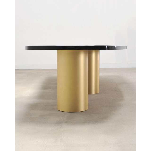 Ralph Pucci India Mahdavi Alber Sectional Walnut Brass Dining Table 11 Ft For Sale - Image 4 of 18
