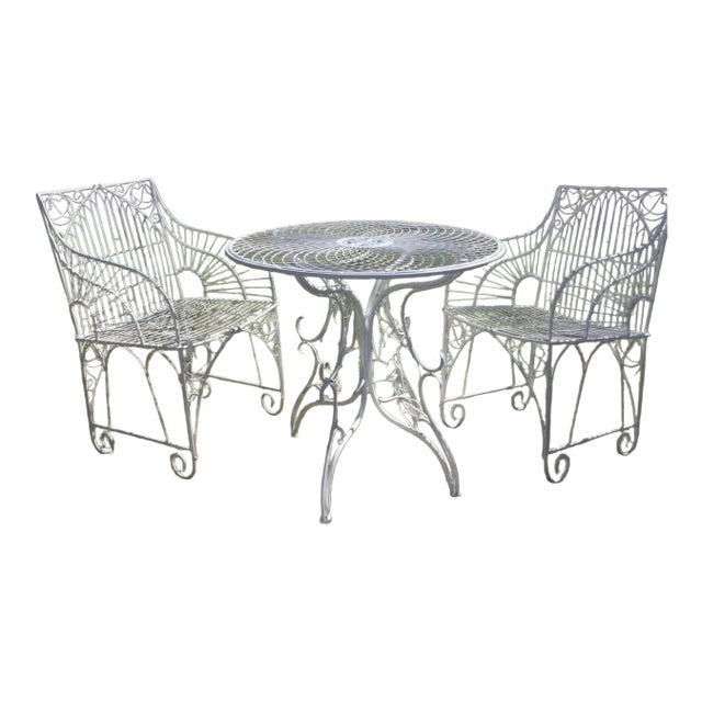 Vintage Wrought Iron Patio Seating For Sale