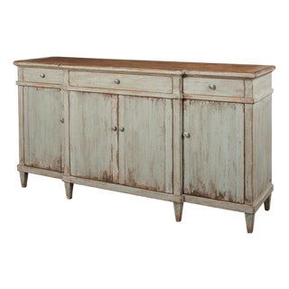 French Country Buffet in Sage Green For Sale