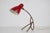 Brass and metal table lamp by giuseppe ostuni, italy, 1960s. This elegant mid-century lamp features a sculptural red metal...
