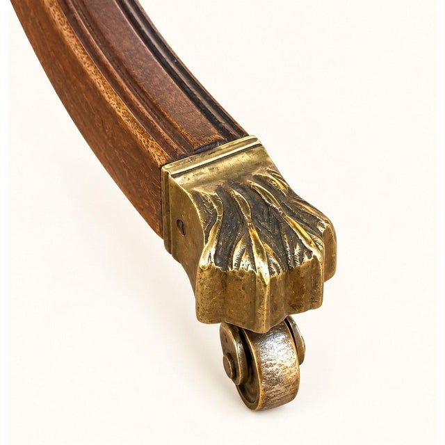 Large Extendable English Mahogany Regency Style Table with Brass Claw Legs, 1890s For Sale - Image 4 of 13