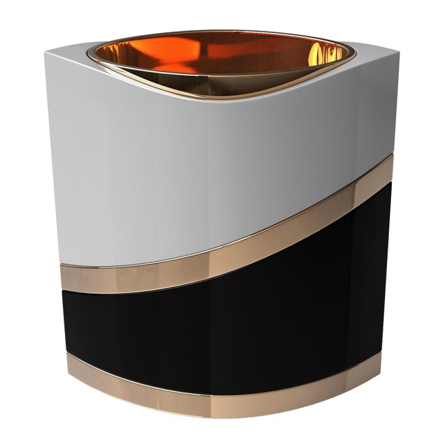 Metal "Arcadia" Ice Bucket With Bronze and Stainless Steel, Handmade For Sale - Image 7 of 8