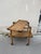 1950s Rolling Table in Oak and Saddle Stitched Leather by Jacques Adnet, 1950 For Sale - Image 5 of 11
