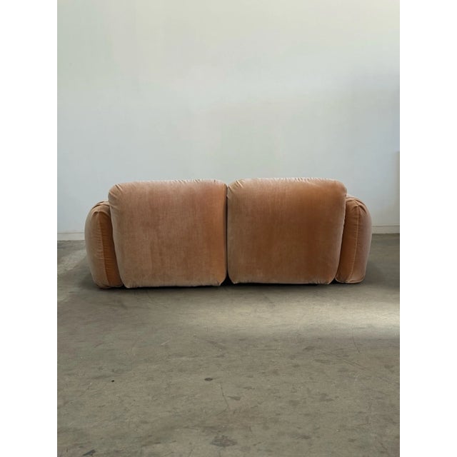 Late 20th Century Post Modern Overstuffed Blush Loveseat For Sale - Image 10 of 12