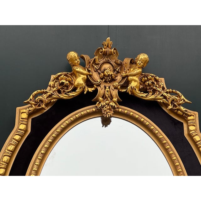 1980s 1980s French Louis XVI Gold Wood Wall Mirror For Sale - Image 5 of 18