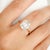 White Real Diamond Cluster Engagement Ring for Bride in 18k Rose Gold Size 6 For Sale - Image 8 of 12