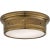 Traditional Visual Comfort Signature Siena Large Flush Mount in Hand-Rubbed Antique Brass with White Glass For Sale - Image 3 of 4