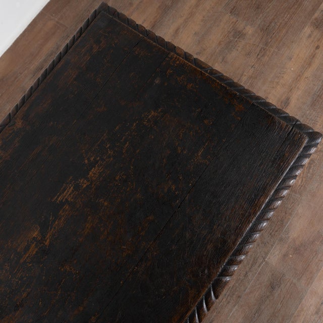 Wood Early 19th Century Black Swedish Oak Side Table With Drawer For Sale - Image 7 of 16