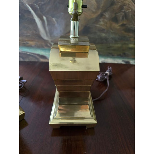 Vintage Mid Century Modern Jonathan Adler Style Lamps - a Pair For Sale - Image 4 of 10