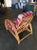 Red Restored Arch Deluxe Rattan Lounge Chair with Bark Cloth Cushions For Sale - Image 8 of 10