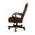A custom leather office chair is made with top grain high-quality leathers with an exotic hair on hyde and chocolate...