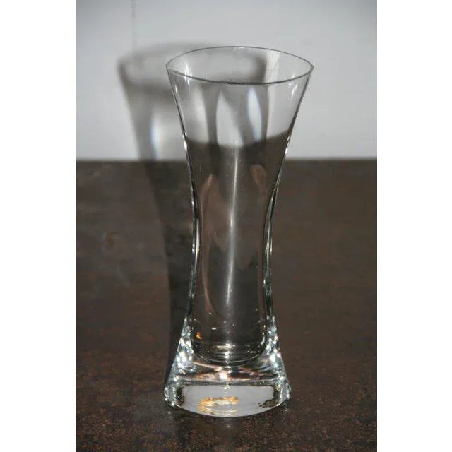 Glass Small French Mid Century Clear Glass Vase For Sale - Image 7 of 10