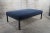Early 21st Century Vintage Parsons Style Minimalist Modern Cocktail Table Blue Ottoman Foot Stool Footrest 61" For Sale - Image 5 of 12