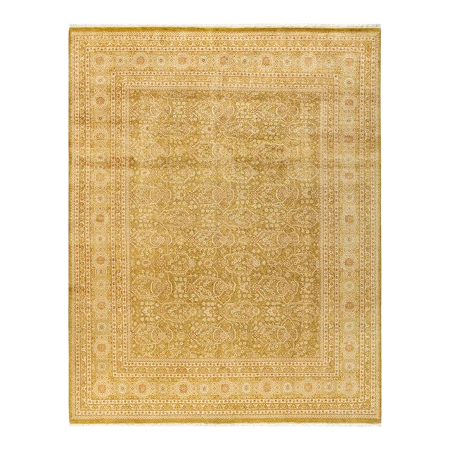 Mogul, One-of-a-Kind Hand-Knotted Area Rug in Green, 8' 1" x 10' 1" For Sale