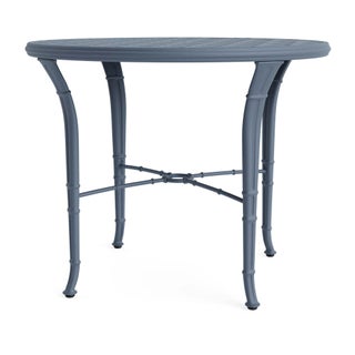 Brown Jordan Calcutta 36" Round Cast Bistro Umbrella Table in Sapphire For Sale
