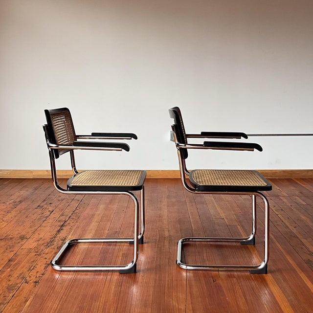 1990s 1990s Cesca Chairs by Marcel Breuer Attributed, Set of 2 For Sale - Image 5 of 11