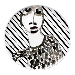 Portrait I Ceramic Plate by Vincenzo D’Alba for Kiasmo For Sale