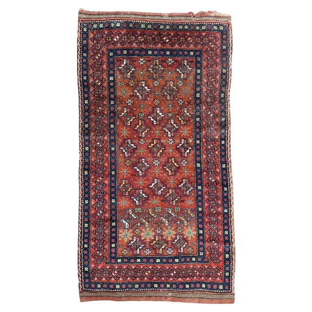Antique Tribal Kurdish Rug, 1890s For Sale