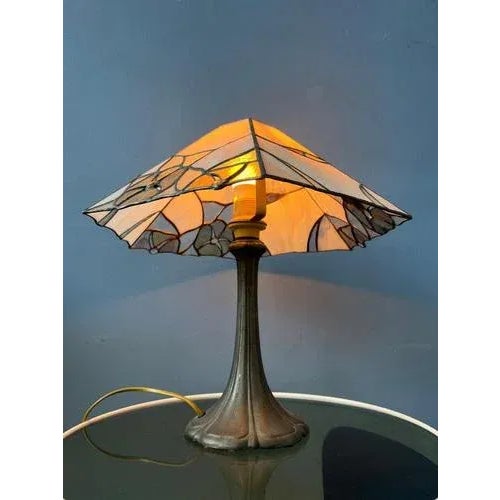 Art Deco Stained Glass Table Lamp For Sale - Image 4 of 11