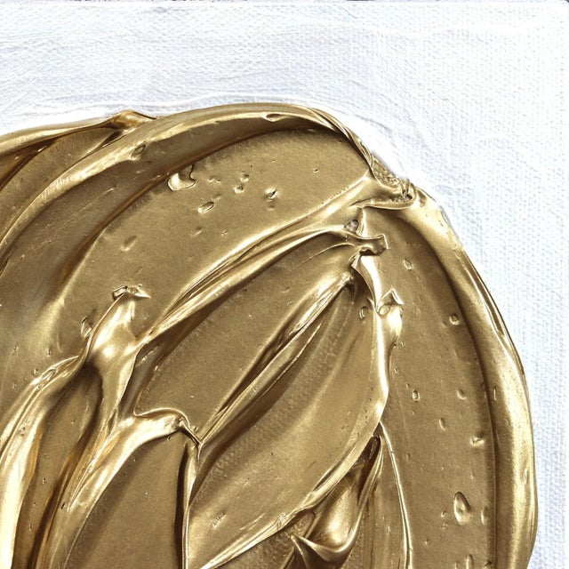 Street Art Gold Never Fades - Impasto Thick Paint Textured Heart Art on Canvas Original Artwork by Cynthia Coulombe-Bégin For Sale - Image 3 of 9