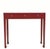 This antique slender wooden console table features a vibrant red lacquer finish. It is built with three side-by-side...