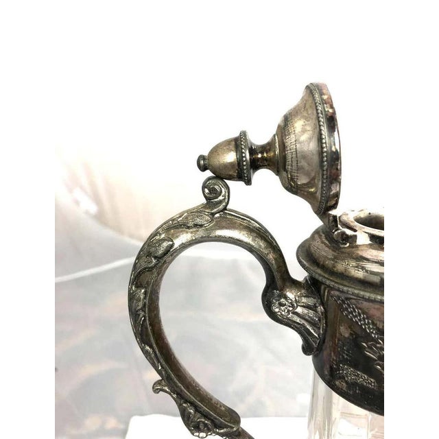 Red Art Nouveau Silver-Plated Claret Jug, 1900s For Sale - Image 8 of 14