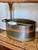 Vintage Dresher Copper and Brass Oval Bucket or Cache Pot With Blue and White Handle For Sale - Image 9 of 9