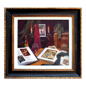Ultra Realist Library Still-Life Books and Candles "Little Devil in the Details" by Ken DeWaard