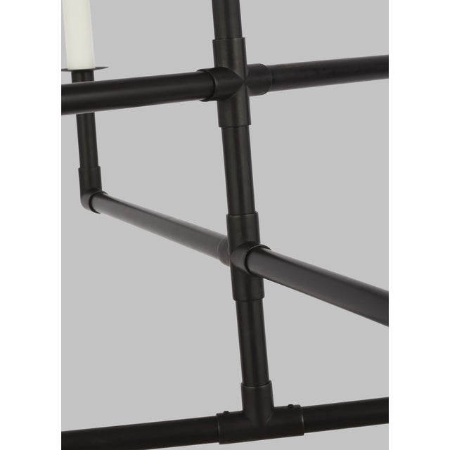 Industrial Chapman & Myers by Visual Comfort Studio Bayview Medium Chandelier, Black For Sale - Image 3 of 4
