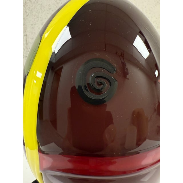 Mid-Century Modern Lino Tagliapietra for Oggetti Murano Egg Mounted Sculpture (Signed) For Sale - Image 3 of 5
