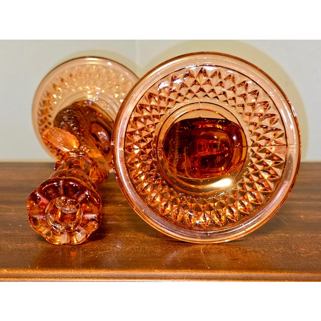 Pink Depression Glass Dolphin Candlesticks – l.e. Smith, 1930s – Pair For Sale - Image 9 of 10