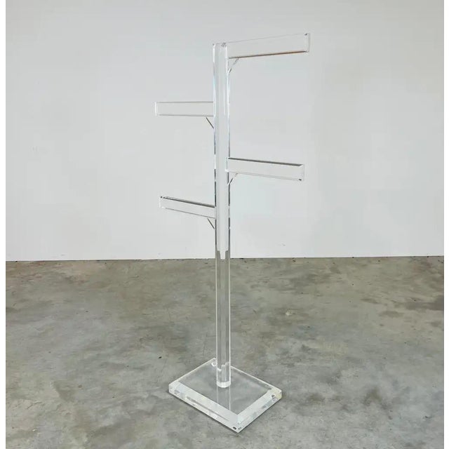 1960s Mid-Century Charles Hollis Jones Style Lucite Floor Standing Towel-Rack For Sale - Image 5 of 7