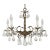 Antique 5 Light 5 Arm Overflowing Opulent Brass Cut Lead Crystal Chandelier For Sale