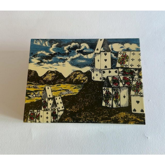 Italian 20th Century City of Cards Playing Cards Box by Fornasetti For Sale - Image 3 of 4