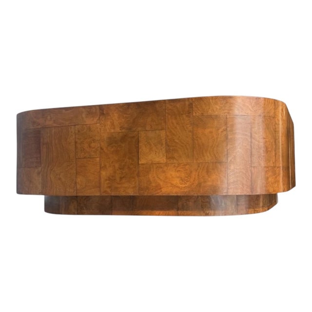 1970s 1970s Modern Patchwork Burl Floating Coffee Table Manner of Paul Evans For Sale - Image 5 of 6