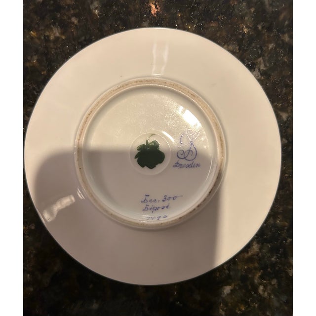 Rare Antique Dresden Dematasse Cup and Saucer by Carl Thieme For Sale In Naples, FL - Image 6 of 7