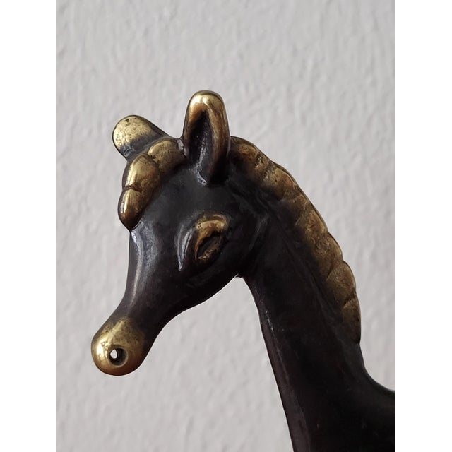 Mid-Century Modern Mid-Century Modern Brass Horse Sculpture by Walter Bosse for Hertha Baller, Austria, 1950s For Sale - Image 3 of 6