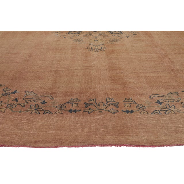 Late 19th Century Turkish Oushak Rug, 12'04 X 13'10 For Sale - Image 4 of 10
