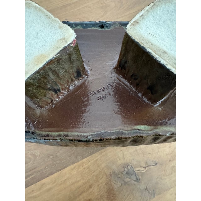 Vintage Mid-Century Modern Pottery Vase Circa 1960s For Sale - Image 11 of 12