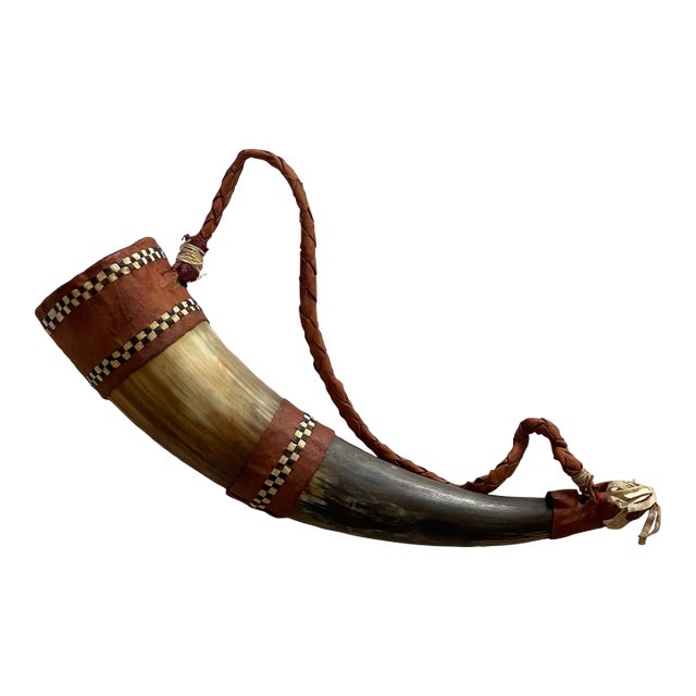 Antique African Ethnographic Hunting Powder Horn For Sale