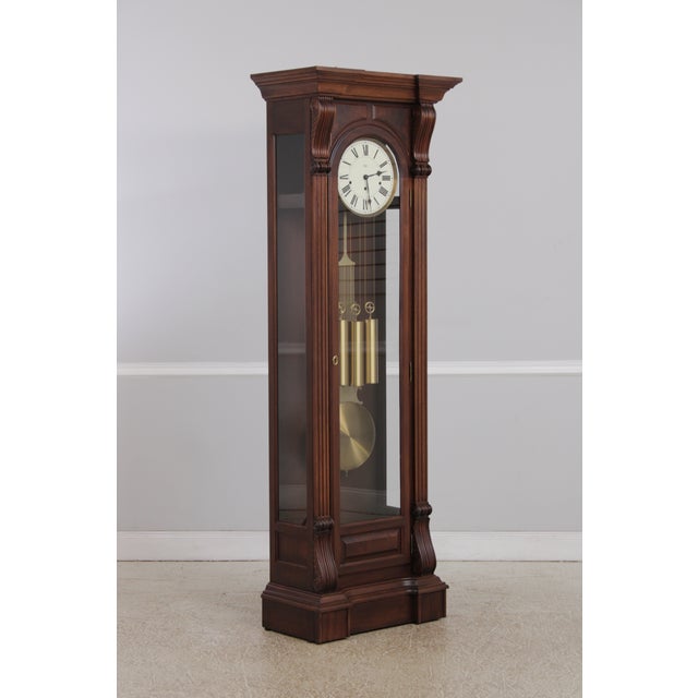 Traditional Sligh Mahogany Tall Case Grandfather Clock For Sale - Image 3 of 18