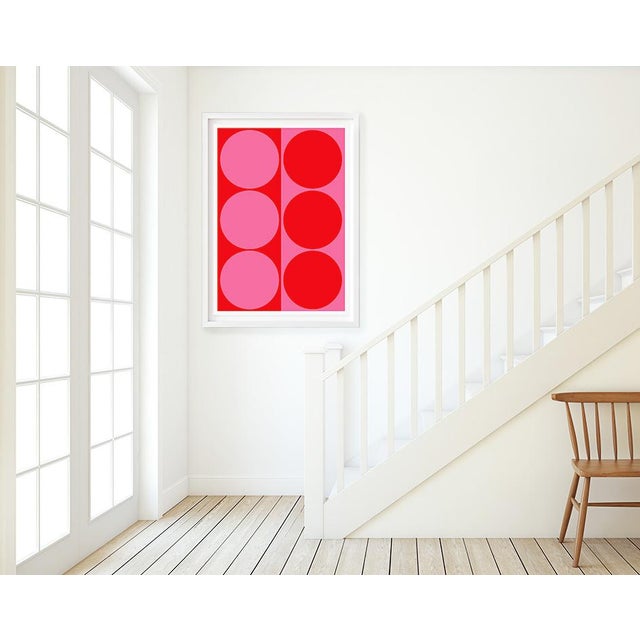 "Dynamic Pair: Bright Pink and Red" by Liz Roache (Red and Pink) This Modern, Mid Century, Contemporary Fine Art Print was...