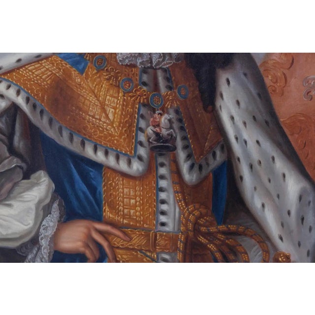 Textile A Large and Magnificent Oil on Canvas Painting of King William III (1672–1702) C. 1795, Framed For Sale - Image 7 of 8
