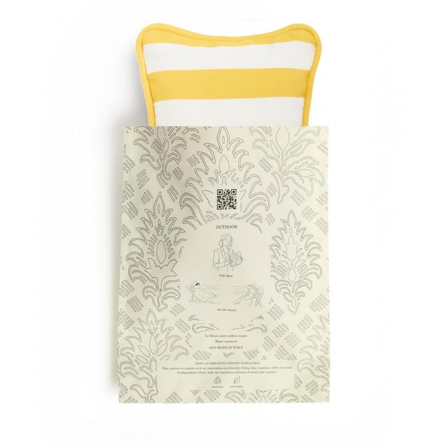 Bring a fresh Mediterranean touch to your outdoor spaces with this elegant striped cushion. Handcrafted in Italy from...